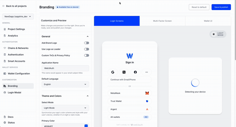 Branding customizations
