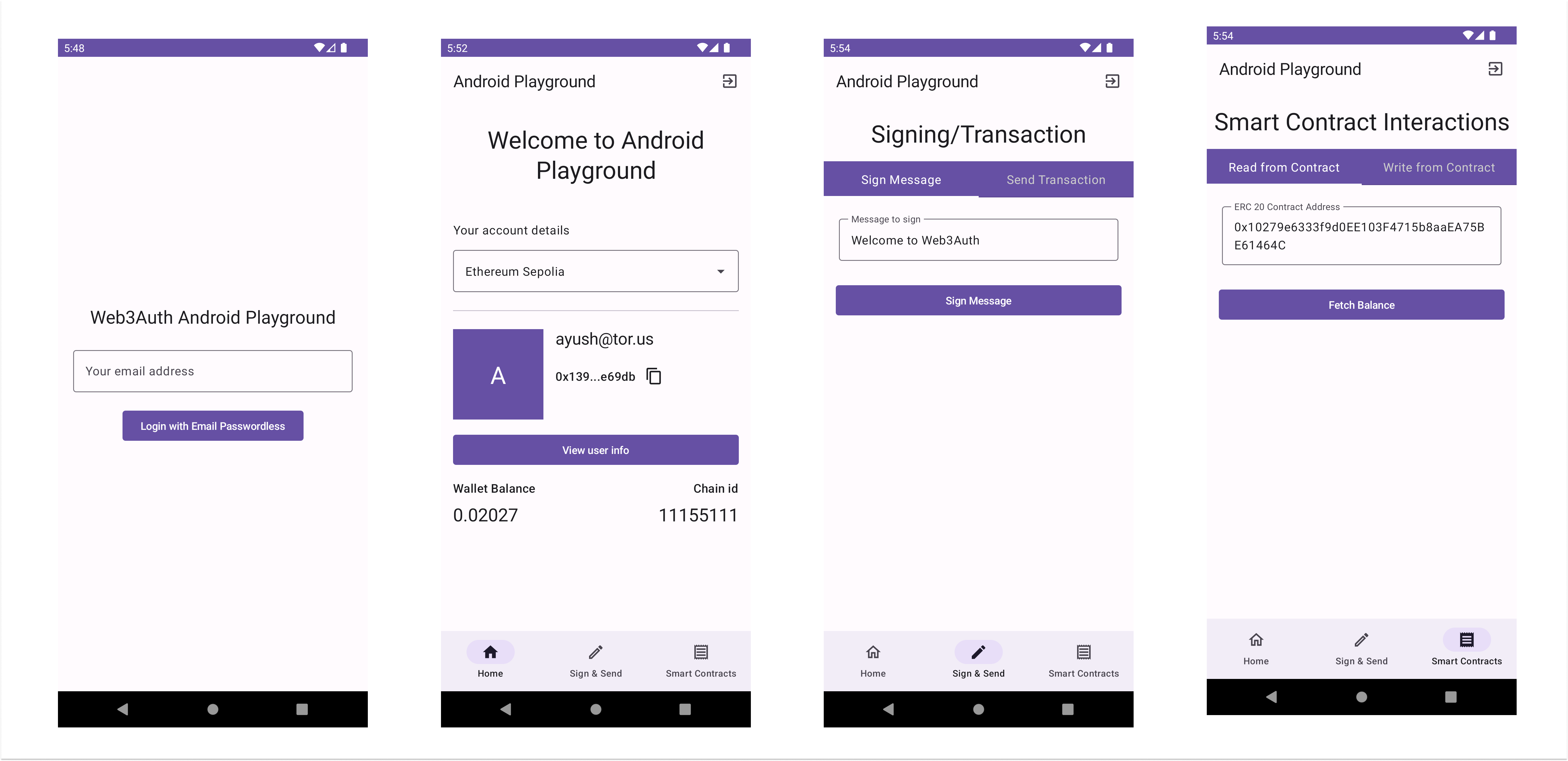 Android Wallet Screenshots