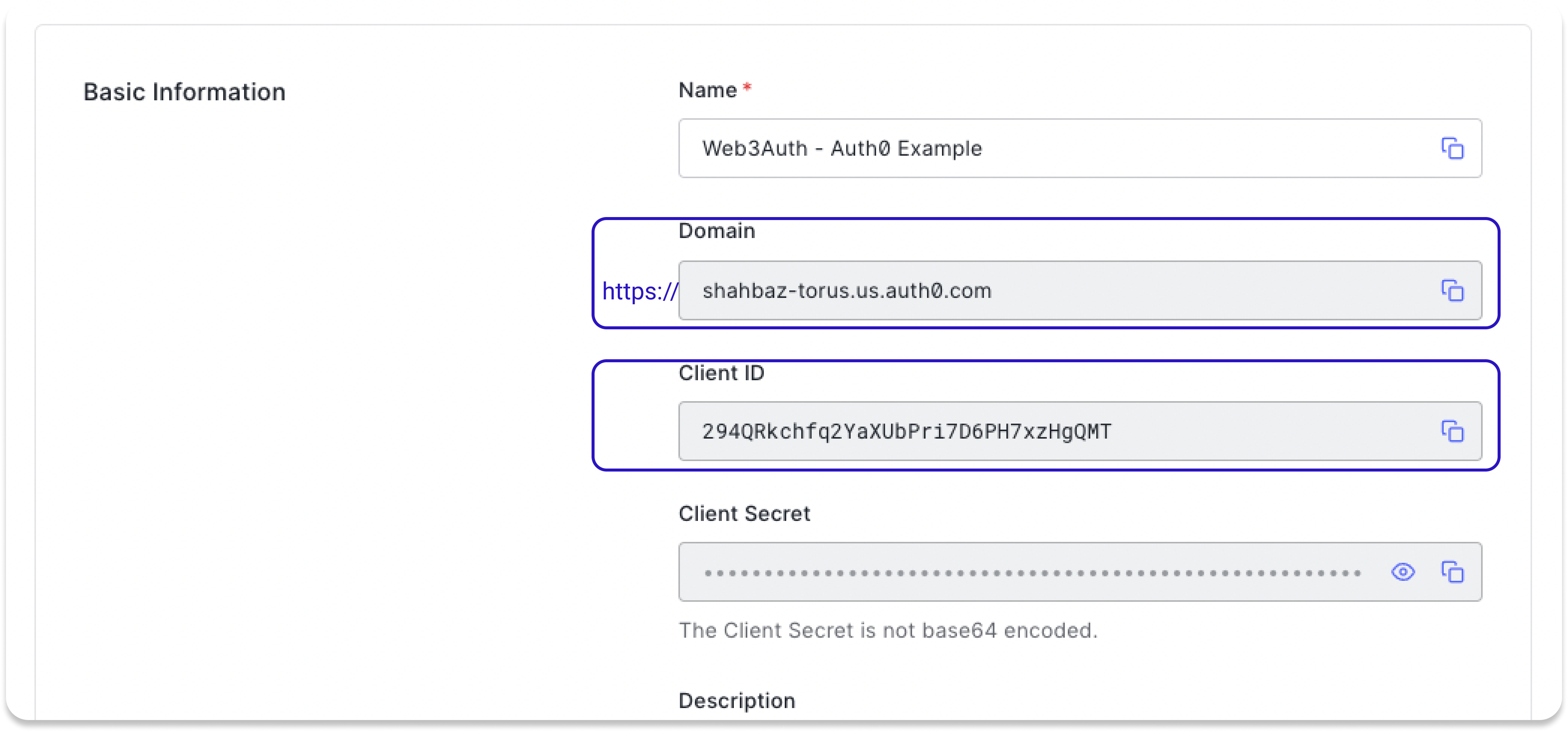 Auth0 - Domain and Client ID from Auth0 Dashboard