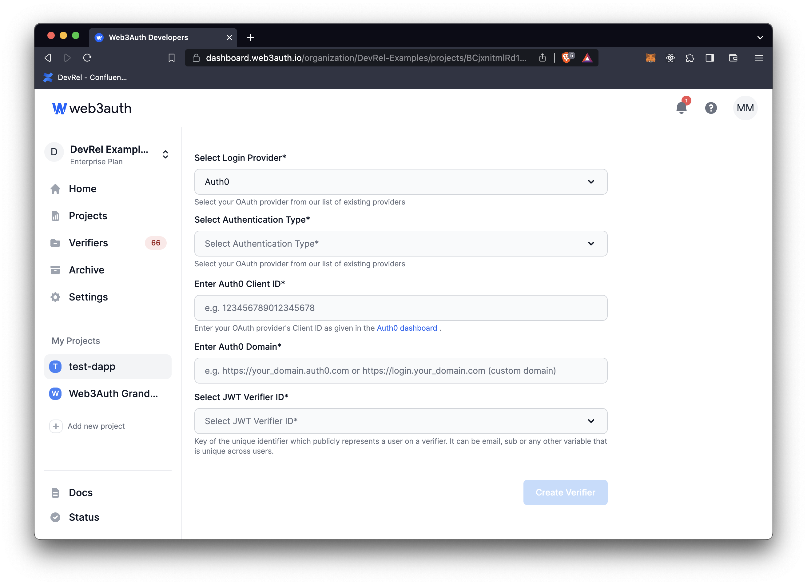Google - Auth0 Client ID and Auth0 Domain on Web3Auth Dashboard
