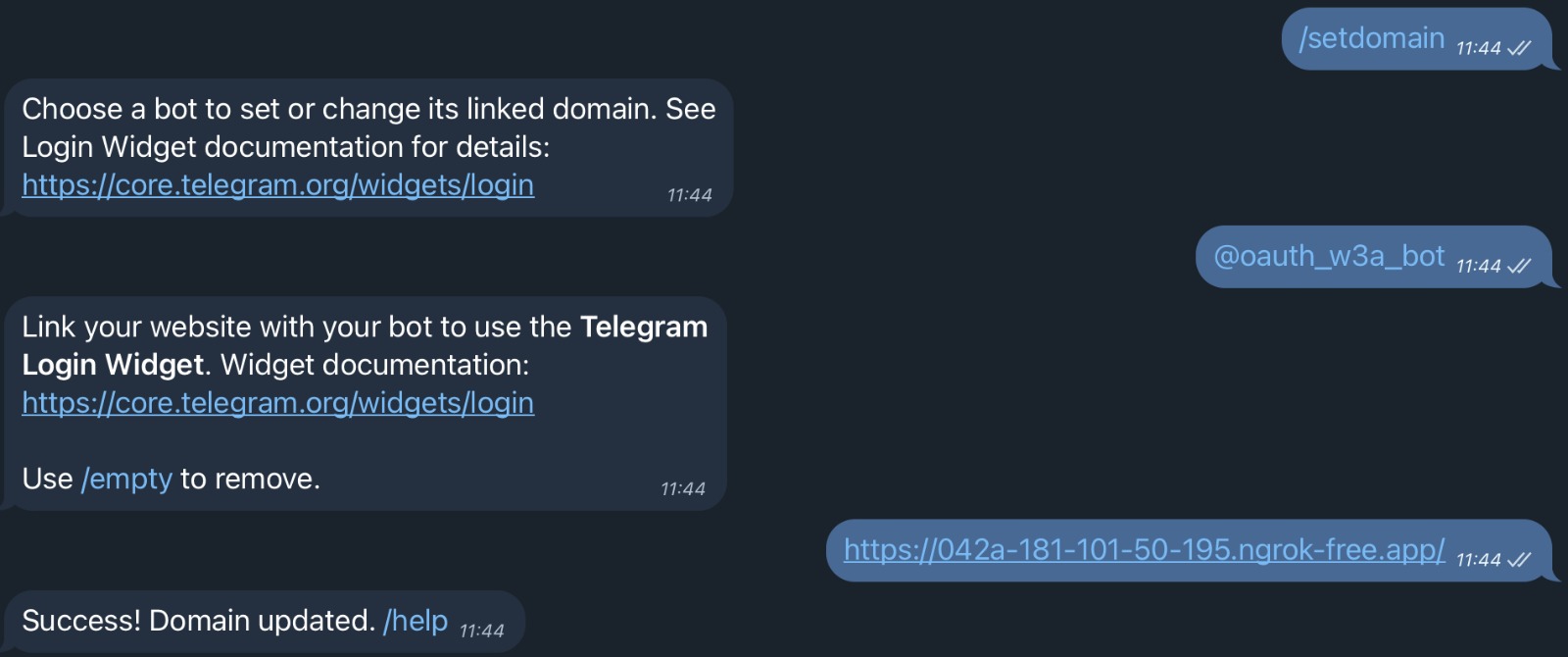 Set the domain in the bot